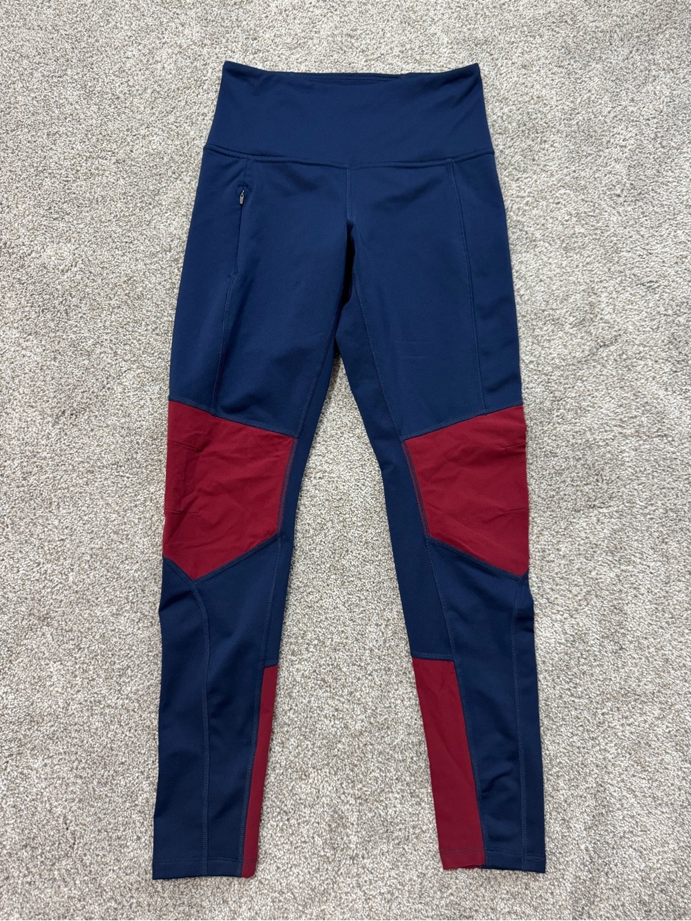 NWOT Marmot Women's Performance Leggings Navy Burgundy, Small, Gorpcore
